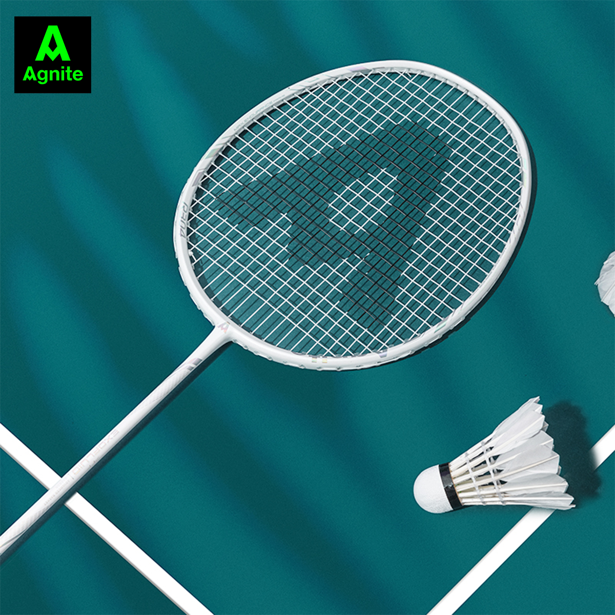 Vợt cầu lông đơn cao cấp Agnite, sợi CARBON, khớp nối liền siêu bền nhẹ tặng kèm 3 phụ kiện - ER304