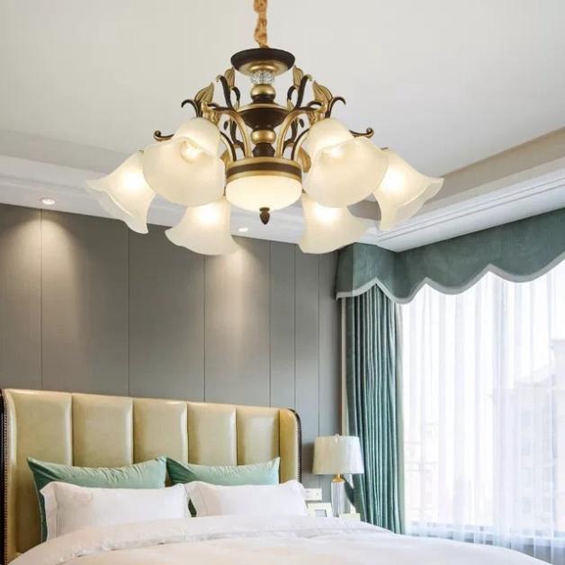 Đèn chùm Ca Sỹ Pha Lê thời thượng 10 tay bóng, khuyến mại bóng led - Bảo hành 5 năm N8026 DT