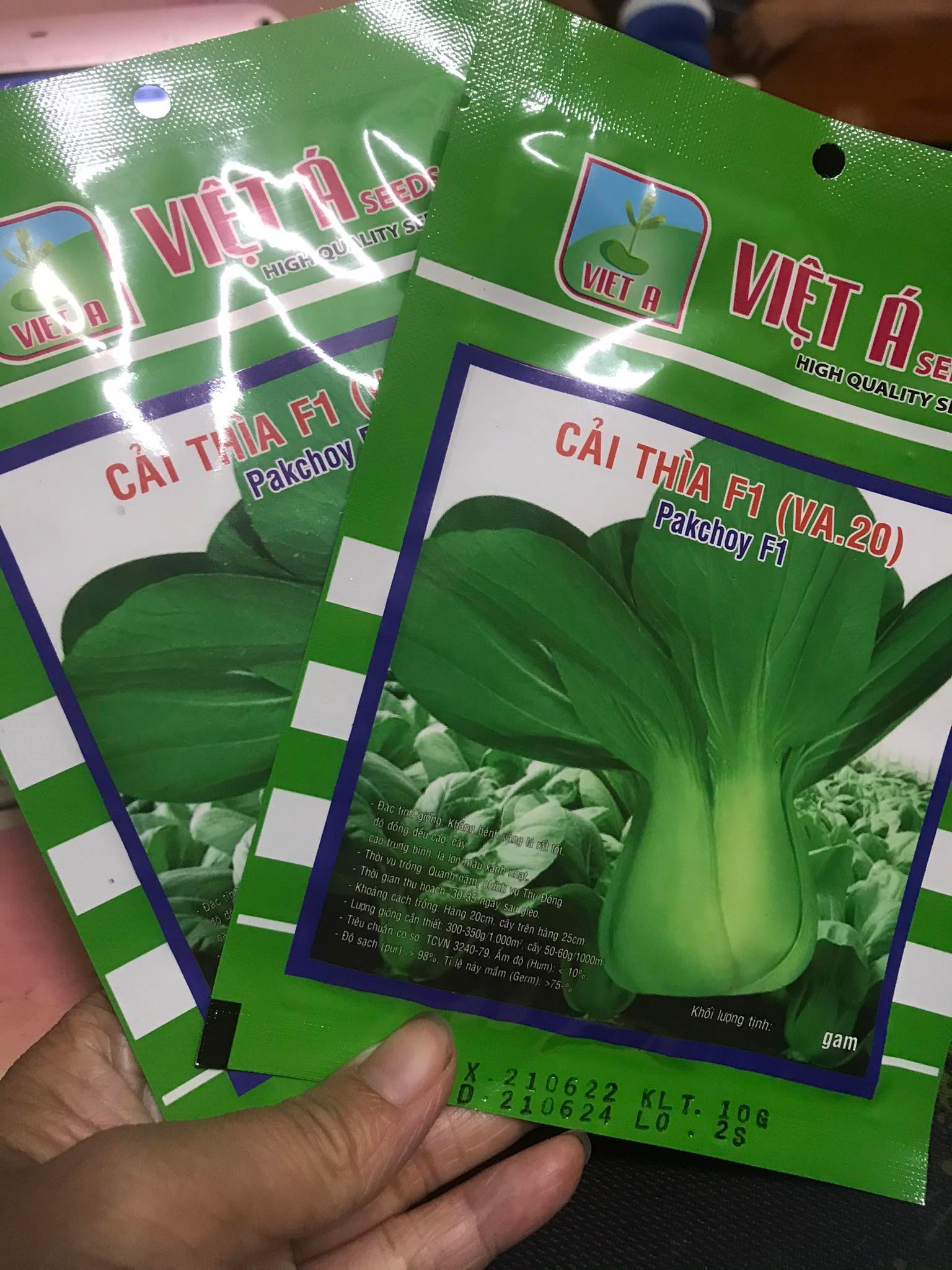 Hạt giống Rau Cải thìa F1 VIỆT Á - Nảy mầm cao VA.20