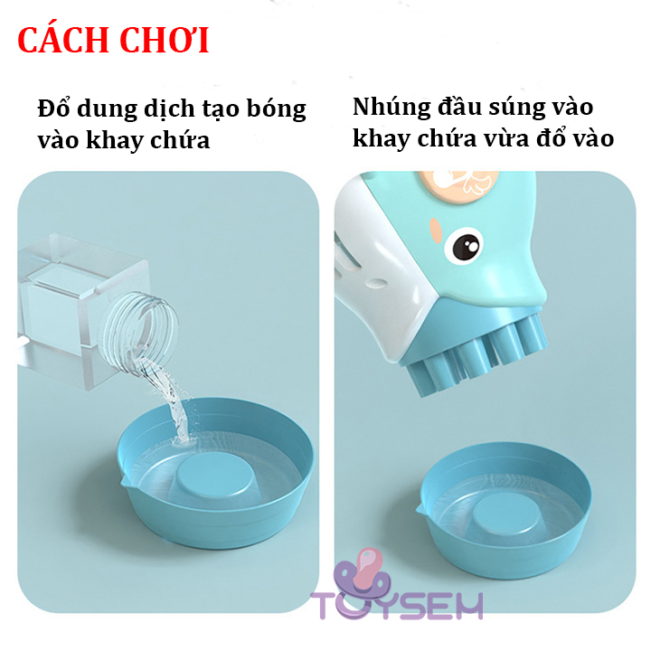 Đồ chơi bắn bong bóng xà phòng hình cá heo, Đồ chơi trẻ em máy phun thổi bong bóng ngoài trời, Quà tặng sinh nhật cho bé