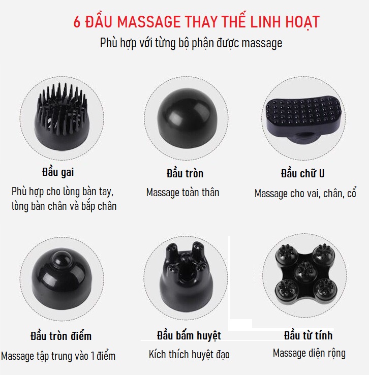 Máy đấm lưng_Máy massage toàn thân 6 đầu