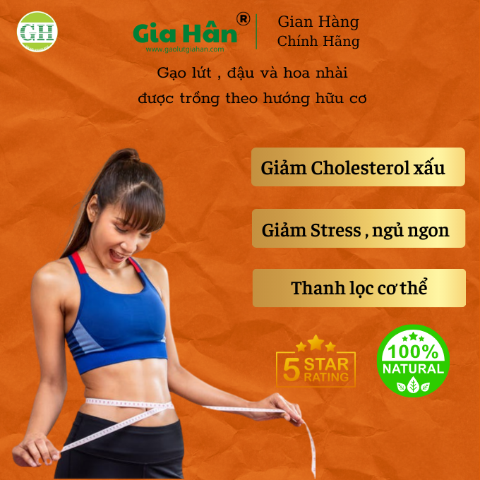 TRÀ GẠO LỨT GIẢM CÂN GIA HÂN , GIẢM MỠ  [ 500G] 100% Thiên nhiên 