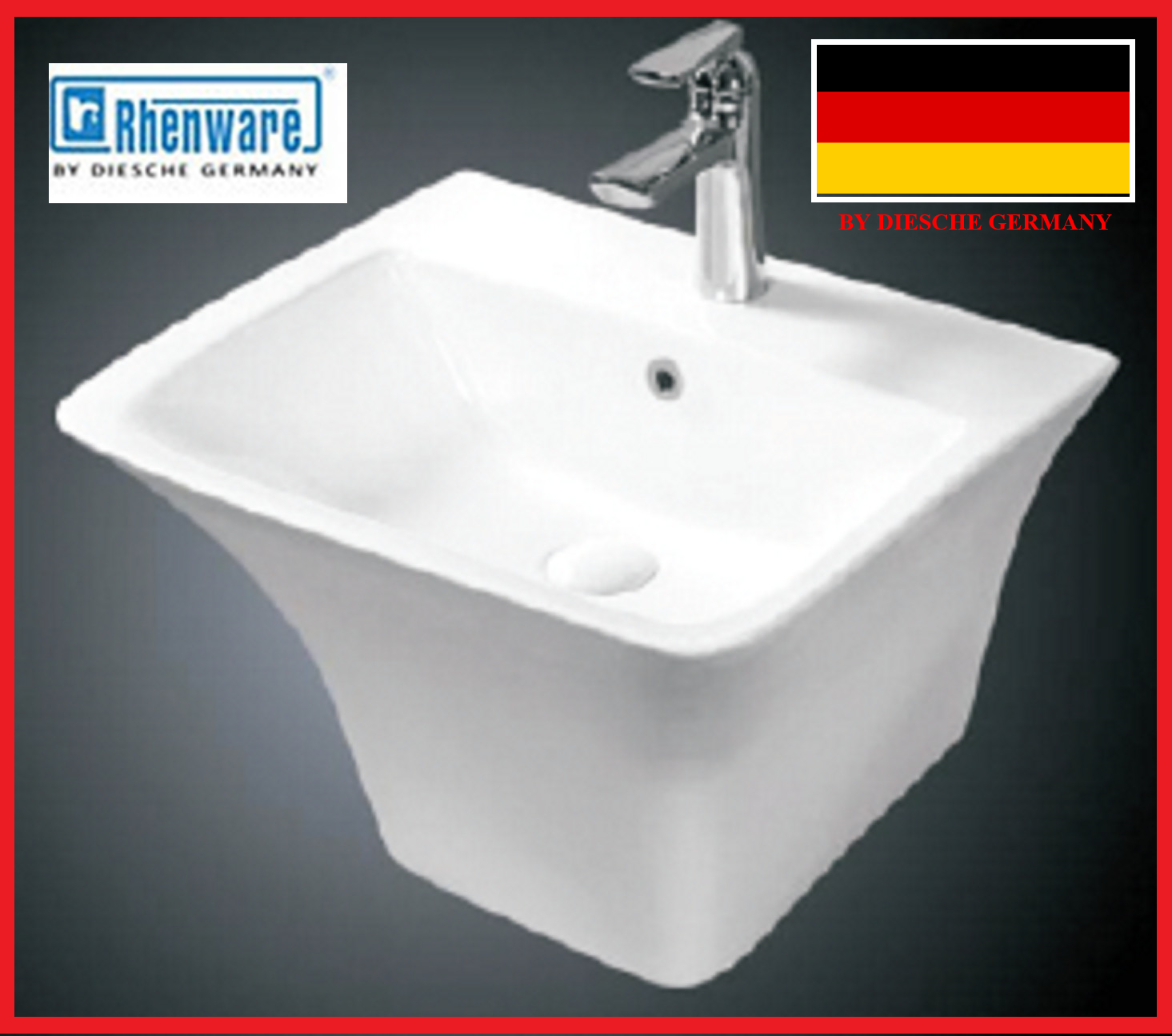 CHẬU LAVABO TREO TƯỜNG, NHẬP KHẨU CAO CẤP CHÍNH HÃNG RHENWARE LVB-16607