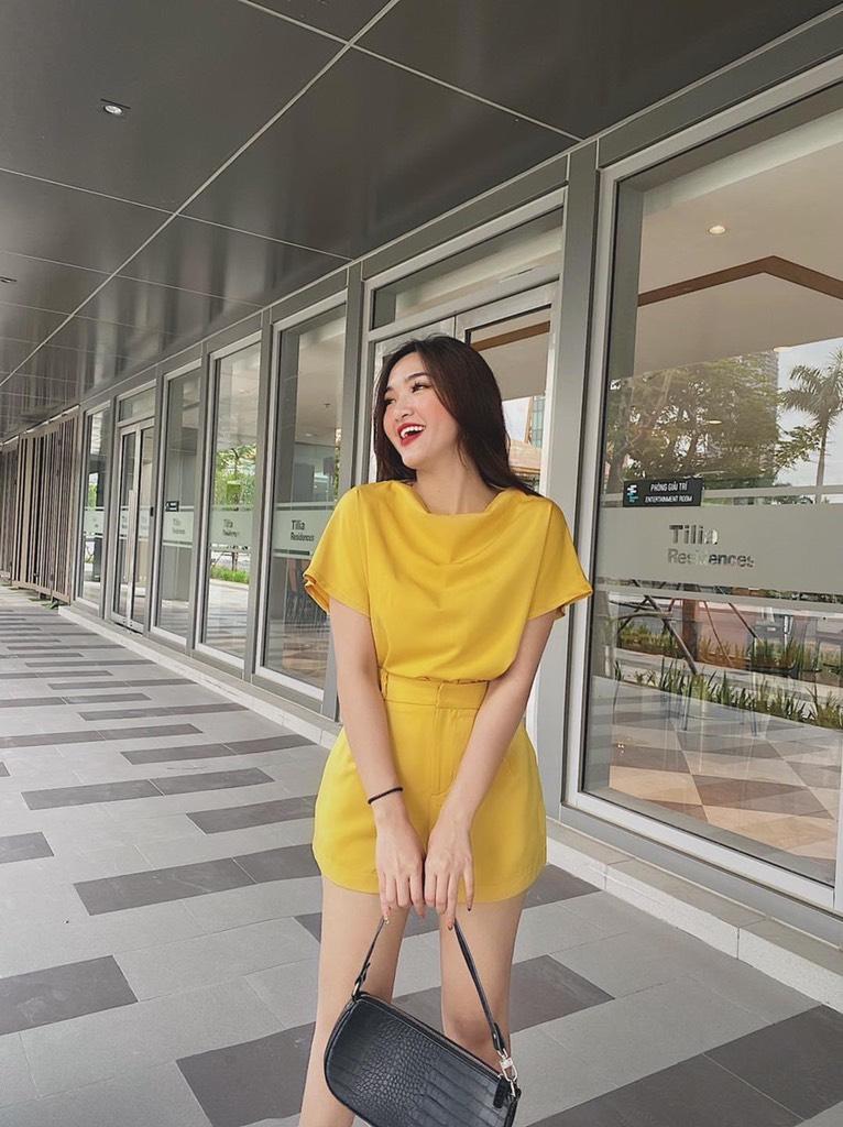 SET ÁO CỖ ĐỖ PHỐI QUẦN SHORT 75302408 [MỎ CHU SHOP