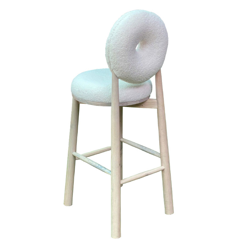 Ghế quầy đảo bếp nệm lông cừu CB DONUT-75F Nội thất Capta Ghế gỗ ash quầy bar cao 75cm nệm vải lông cừu tại tp hcm
