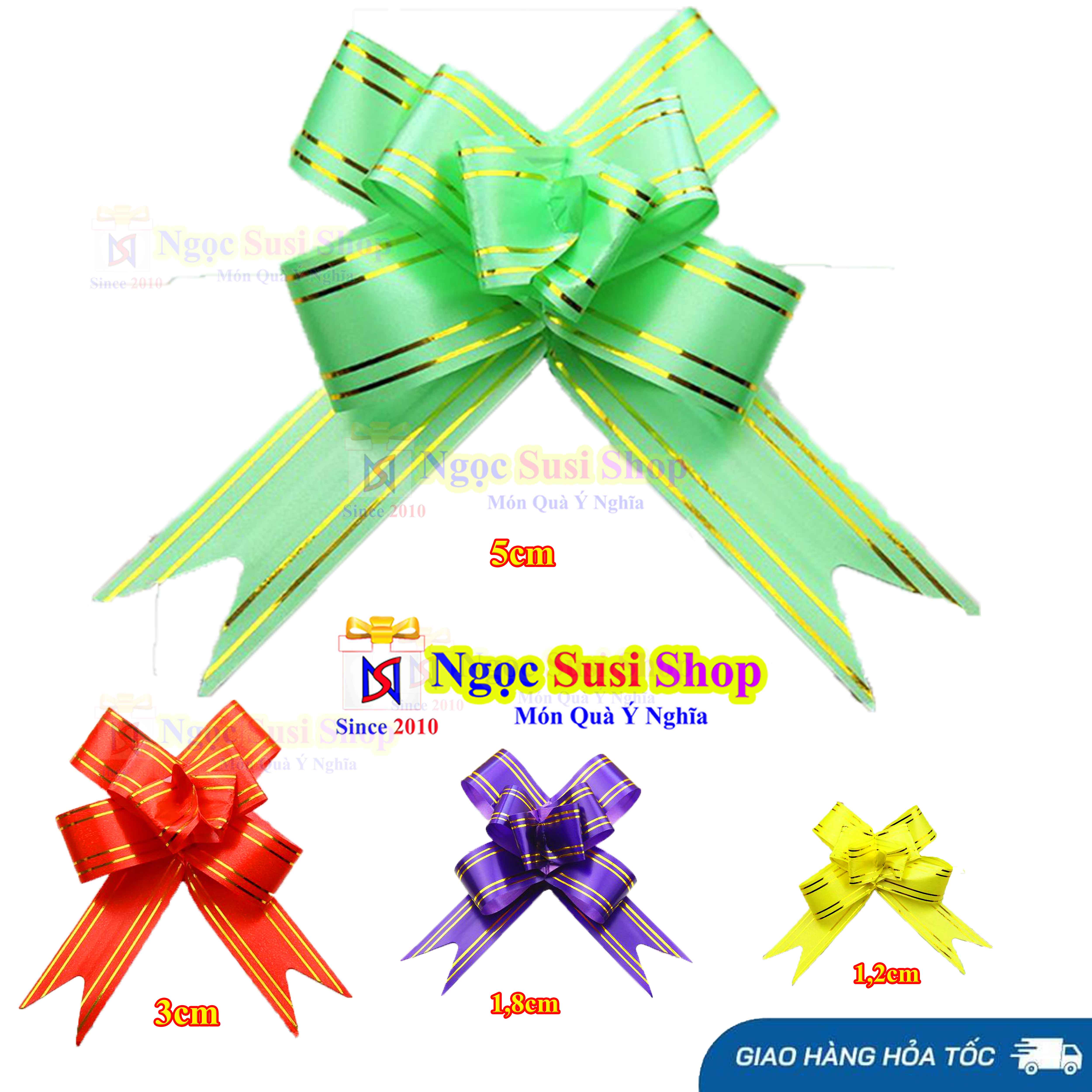 COMBO 30 NƠ RÚT GÓI QUÀ TRANG TRÍ HỘP QUÀ GIỎ QUÀ