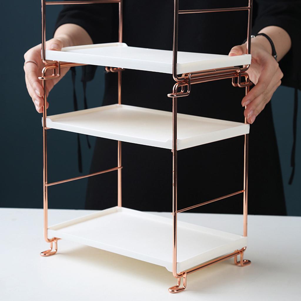 2 Tier Kitchen Spice Shelf Rack Storage Organizer Seasoning Bottle Stand Golden