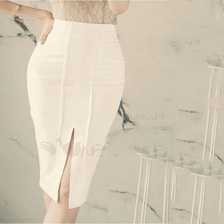 Hình ảnh Chân váy bút chì dài - Thiết kế VannhShop Chân váy xẻ trước BC01