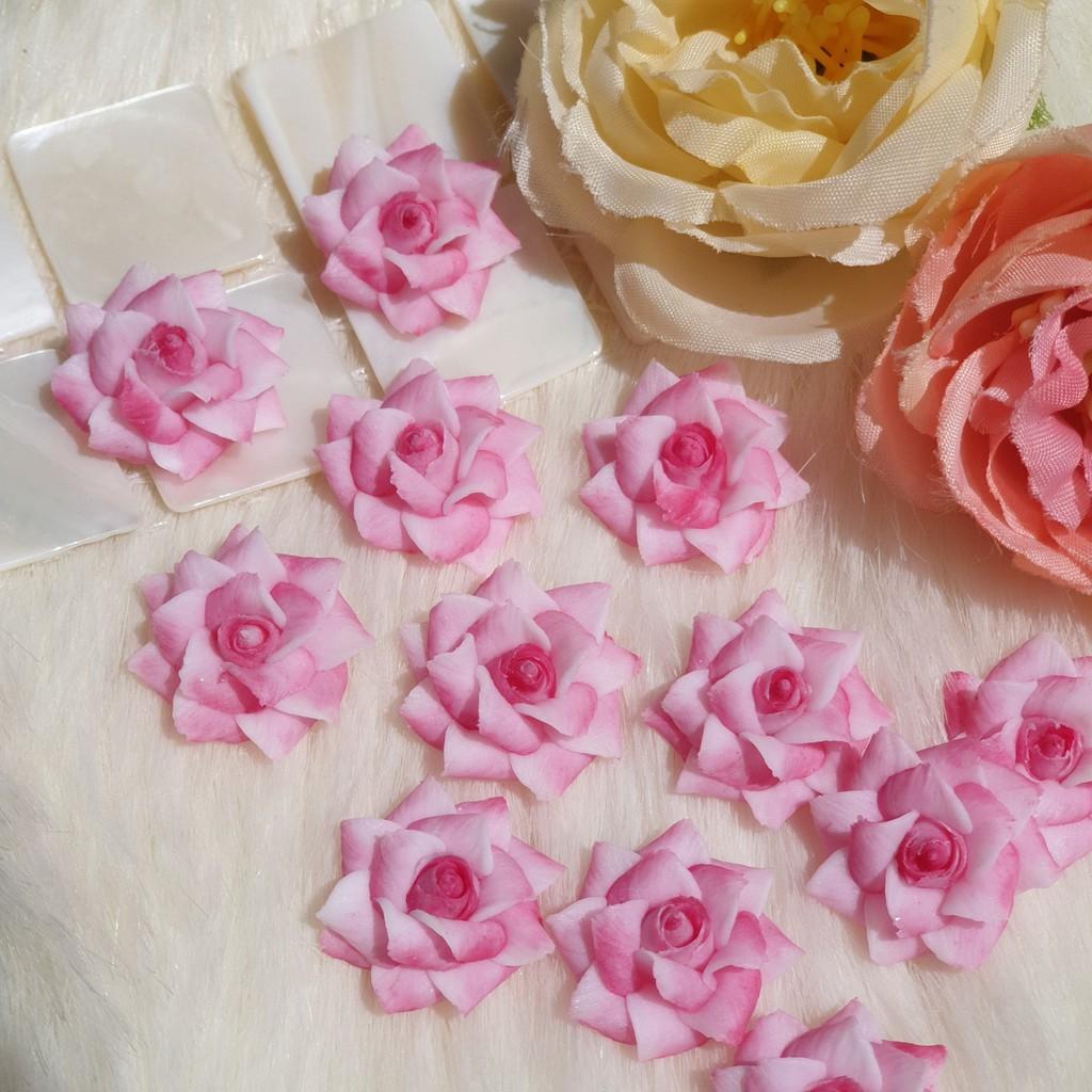 Hoa hồng Pháp - Hoa bột đính móng BYH016