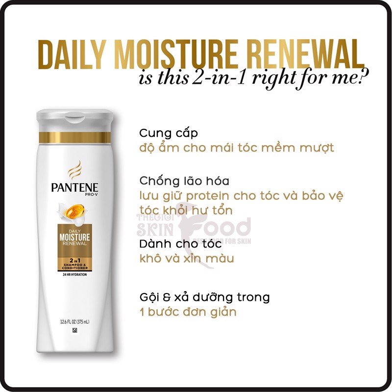 Dầu Gội Pantene Moisture Renewal dưỡng ẩm 355ml - USA