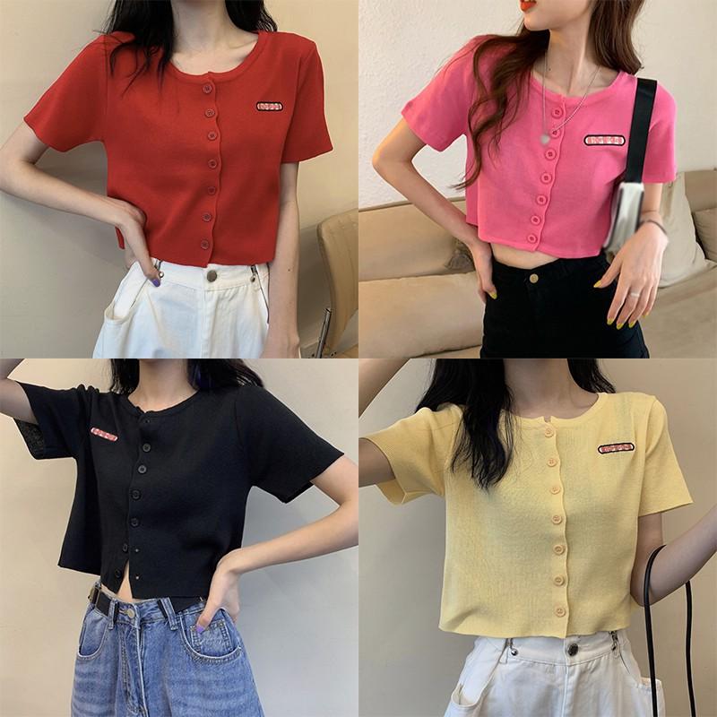 Áo thun cổ tròn tay ngắn xinh xắn dành cho nữ