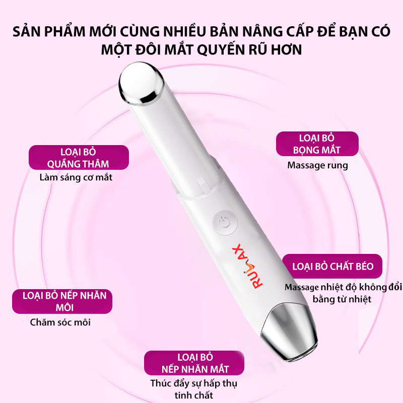 Máy Massage Mắt Trị Quầng Thâm Mắt RULAX Cầm Tay Đa Năng, Chế Độ Rung, Nhiệt Giúp Chống Lão Hóa, Tan Bọng Mắt Và Mỏi Mắt