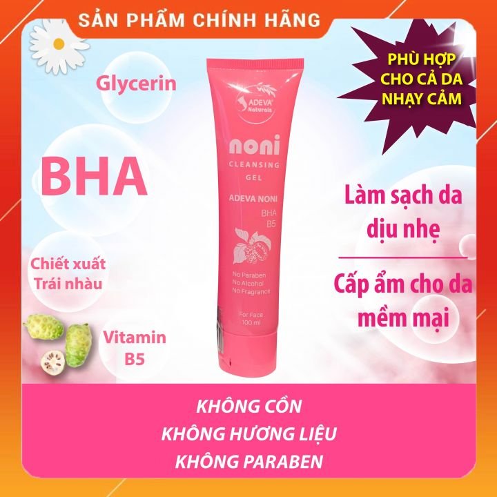 Gel rửa mặt Trái Nhàu Noni - Noni Cleansing Gel 100ml - Làm sạch dịu nhẹ, cấp ẩm cho da mềm mại, phù hợp cho mọi loại da