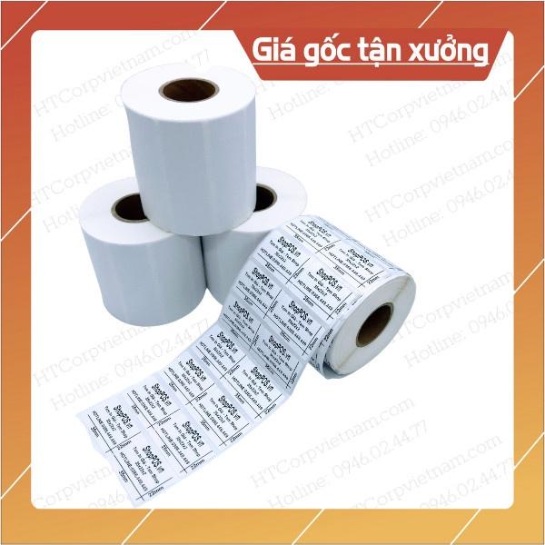 (10 CUỘN) TEM NHIỆT IN MÃ VẠCH 35x22x2. 25 mét,(2000 TEM/CUỘN)