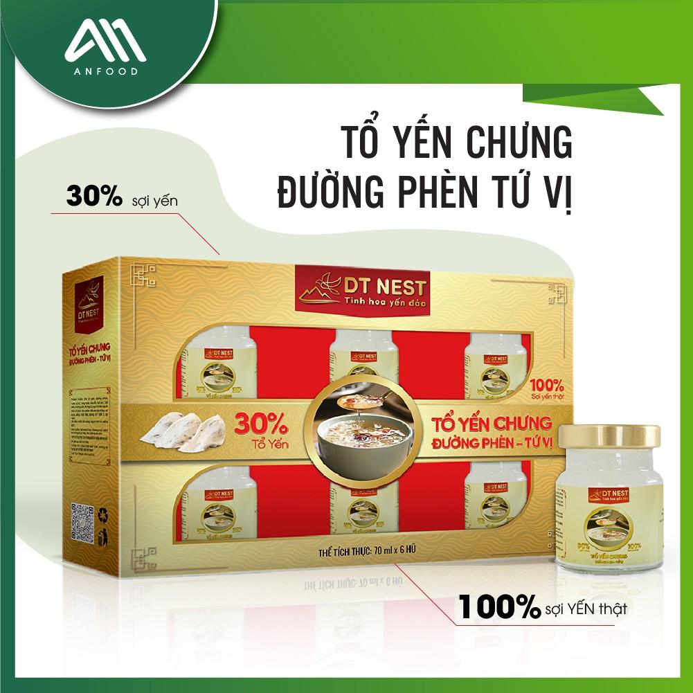 Tổ Yến chưng đường phèn Tứ Vị (Hộp quà 6 hũ)