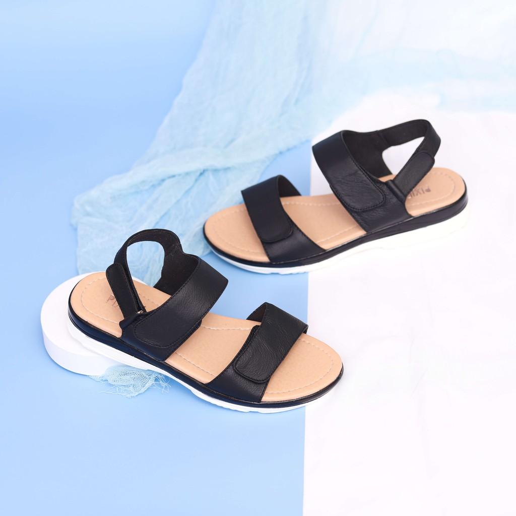 Giày Sandal Đế Xuồng 3cm Da Thật Pixie X727