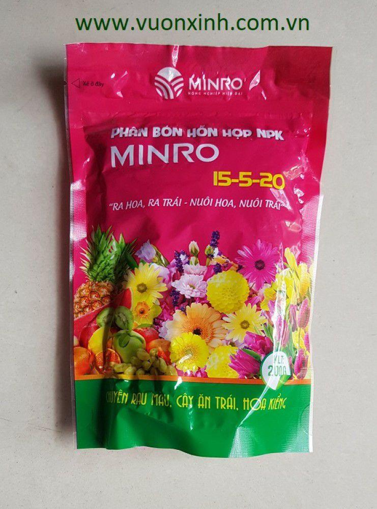 PHÂN BÓN HỖN HỢP NPK MINRO 15-5-20“RA HOA, RA TRÁI - NUÔI HOA, NUÔI TRÁI”