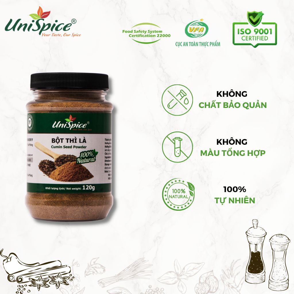 Bột thì là Unispice hũ/lọ 120g- Gia vị tự nhiên