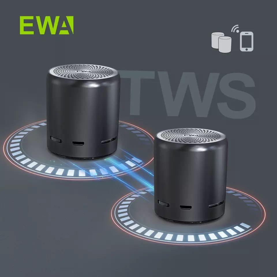 Loa Bluetooth EWA Mini Âm thanh nổi không dây thực sự Loa di động TWS Tăng cường âm trầm Bộ tản nhiệt Bluetooth 5.0 Vỏ kim loại Thẻ SD Màu sắc: Vàng