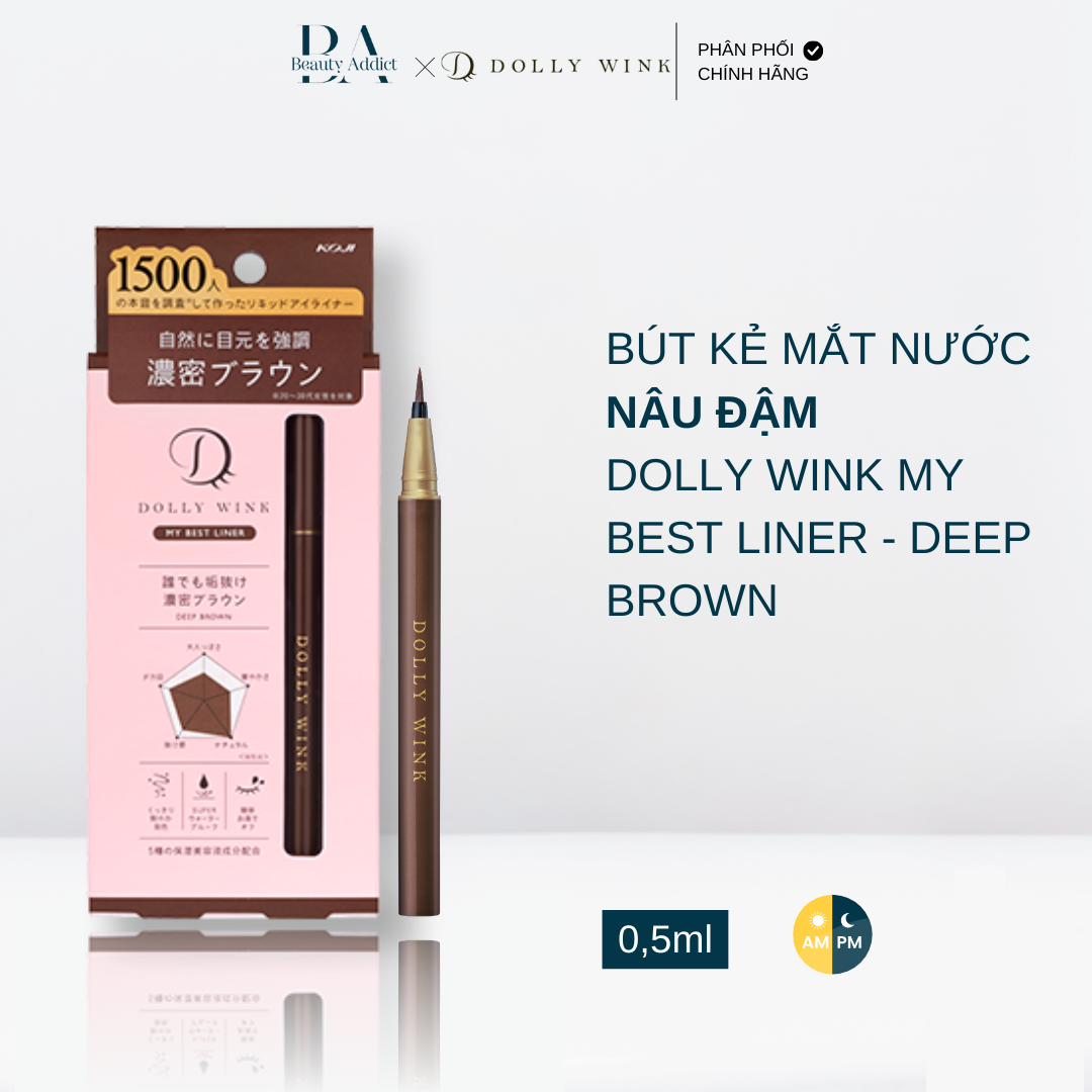 Bút kẻ mắt nước màu nâu đậm - Koji Dolly Wink My Best Liner Deep Brown
