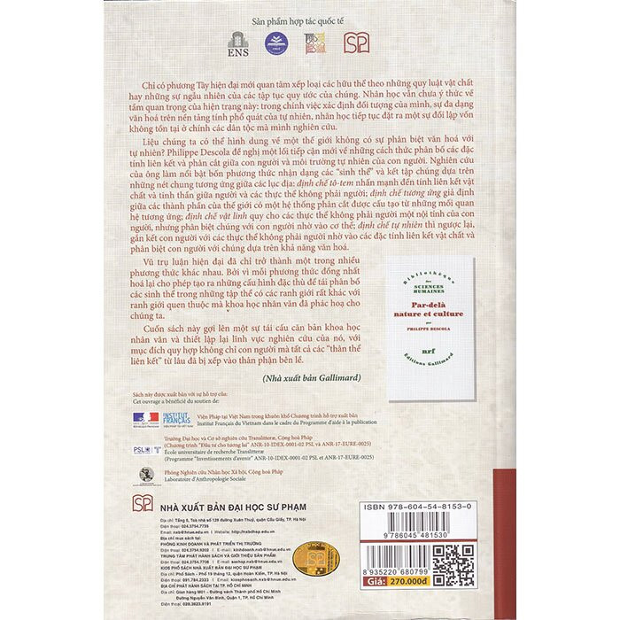 Bên Kia Tự Nhiên Và Văn Hóa - Philippe Descola - Phạm Văn Quang, Võ Thị Ánh Ngọc dịch - (bìa mềm)