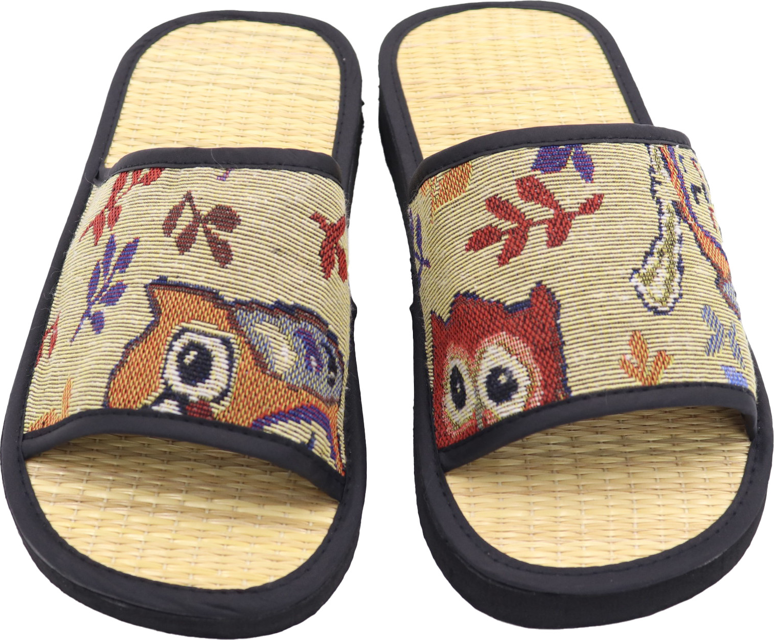 Dép thổ cẩm cú mèo truyền thống Việt Nam bằng chiếu cói hương quế mang trong nhà, văn phòng và du lịch