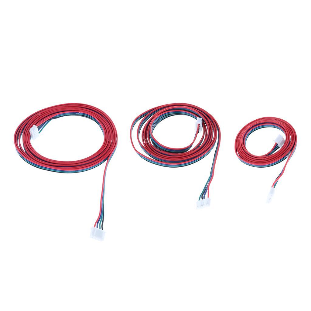 2 Pieces Stepper Terminal Motor Cable for 3D Printer Accessory XH2.54 1m+2m
