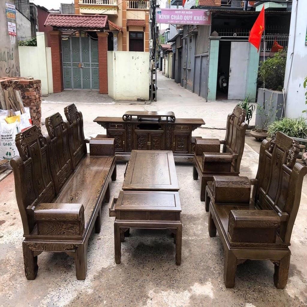 Bộ bàn ghế Âu Á gỗ Mun Đuôi Công