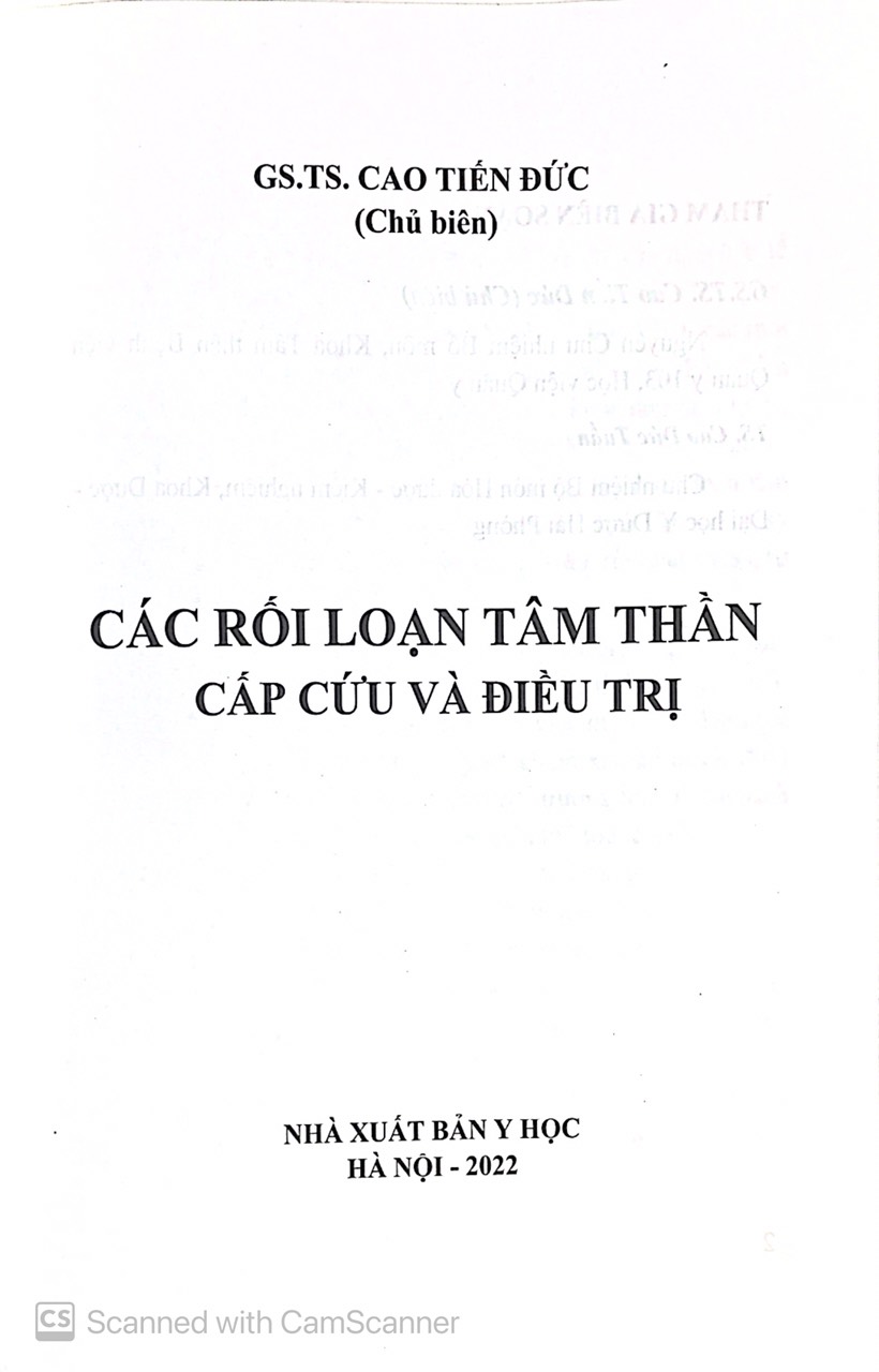 Benito - Sách - Các rối loạn tâm thần cấp cứu và ĐT - NXB Y học