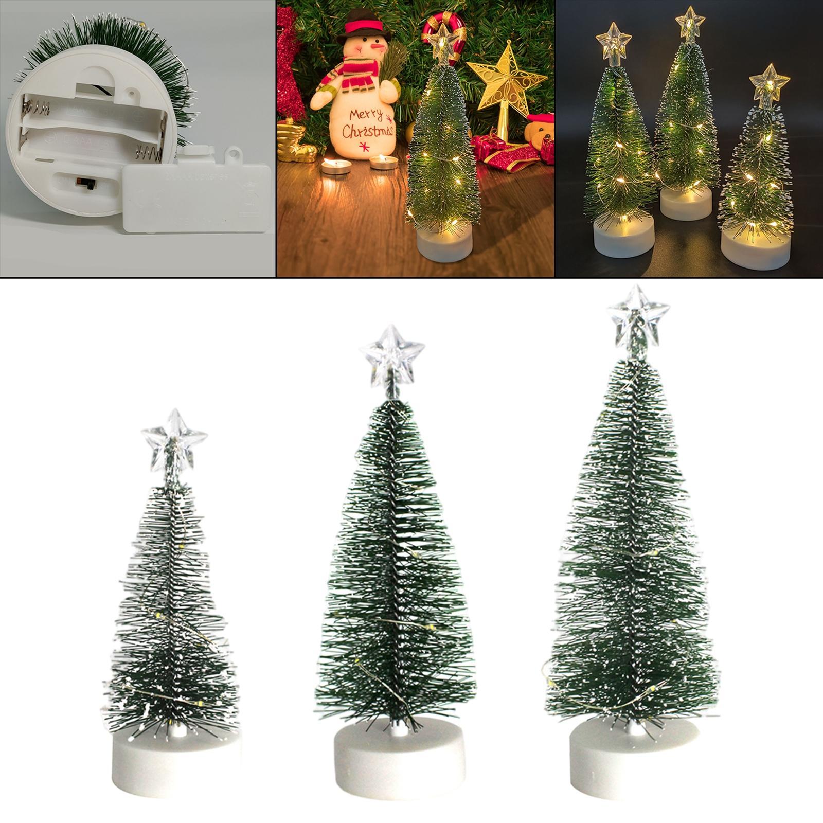 Set of 3 Miniature Christmas Trees Decorations  for Party Festival 3pcs S