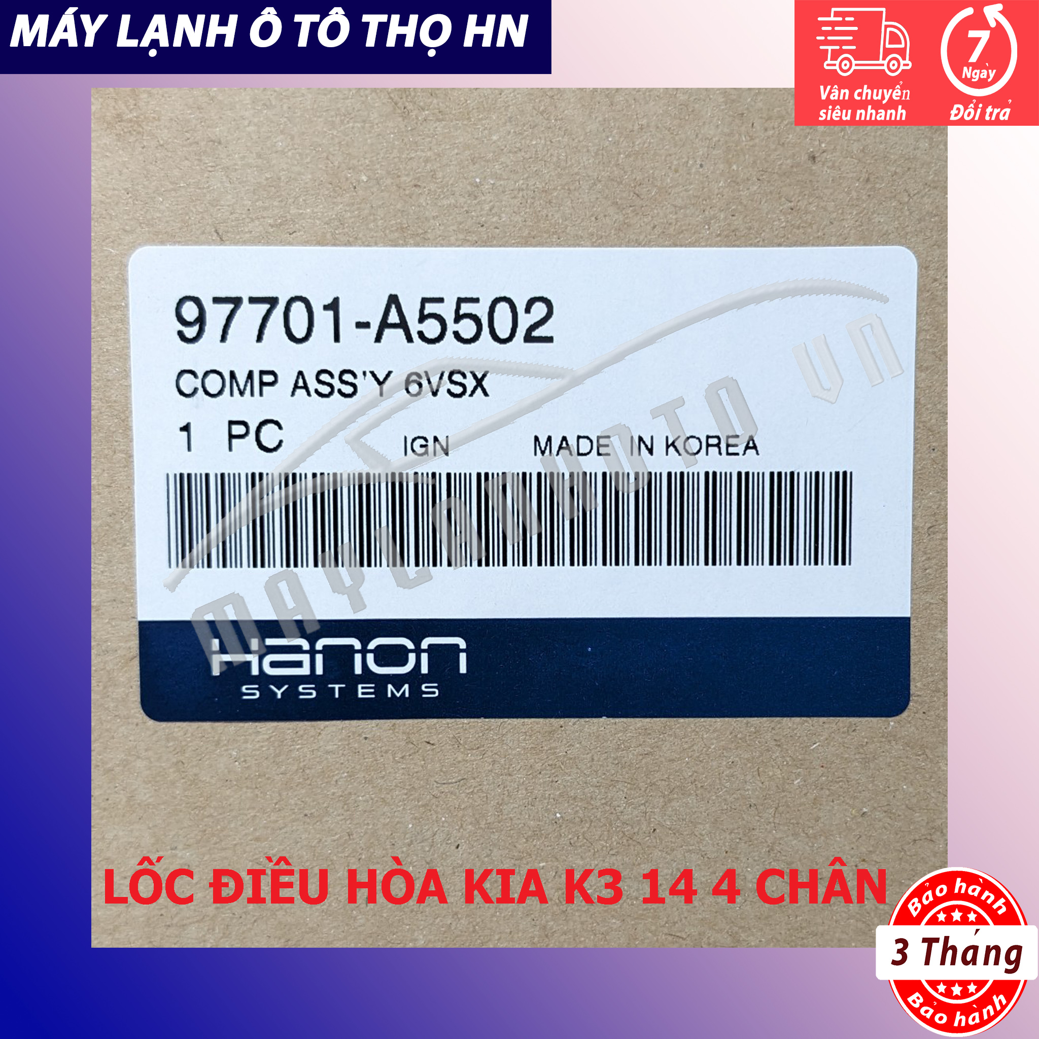 Lốc điều hòa Hyundai Elantra / Kia K3-Cerato 2014 2015 2016 Hàng Hàn Quốc 14 15 16 97701-A5502/A7600