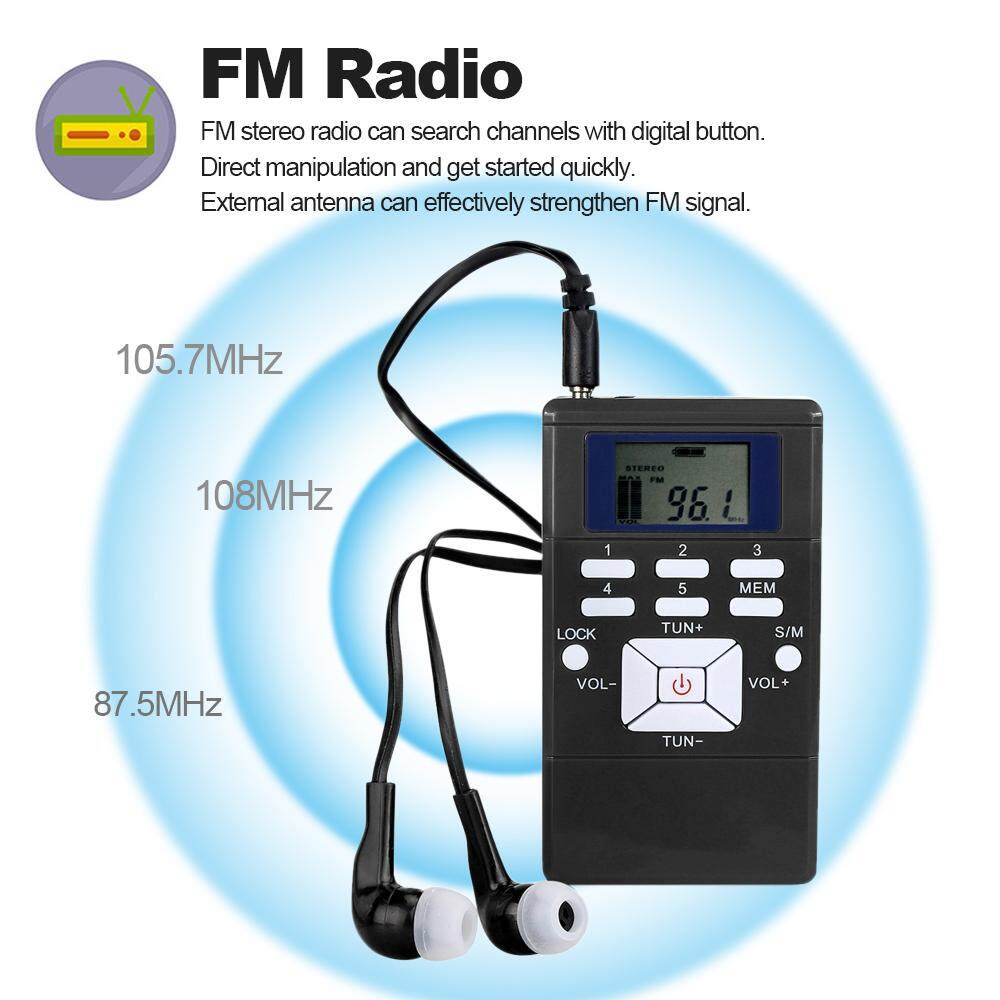 Máy nghe radio bỏ túi Mini Portable DSP Stereo FM Radio Digital Clock Receiver