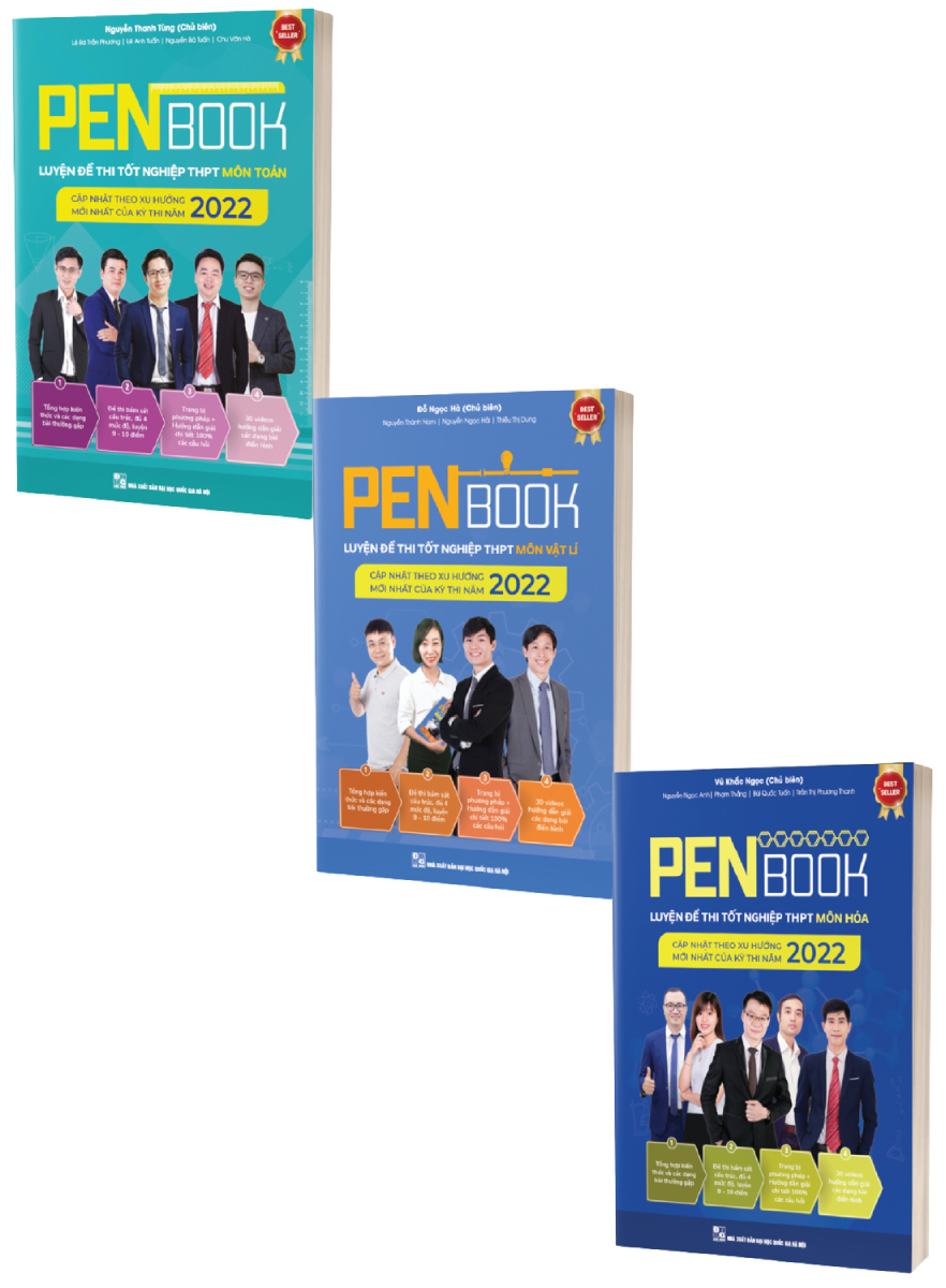 Combo PENBOOK 2022 - Luyện Đề Thi Tốt Nghiệp THPT Khối A: Toán + Vật Lý + Hóa Học (Bộ 3 Cuốn)