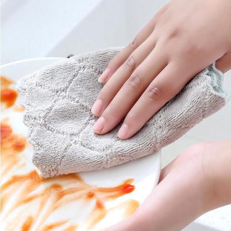 Combo 10 Khăn Lau Đa Năng Hai Lớp Vệ Sinh Vật Dụng Nhà Bếp
