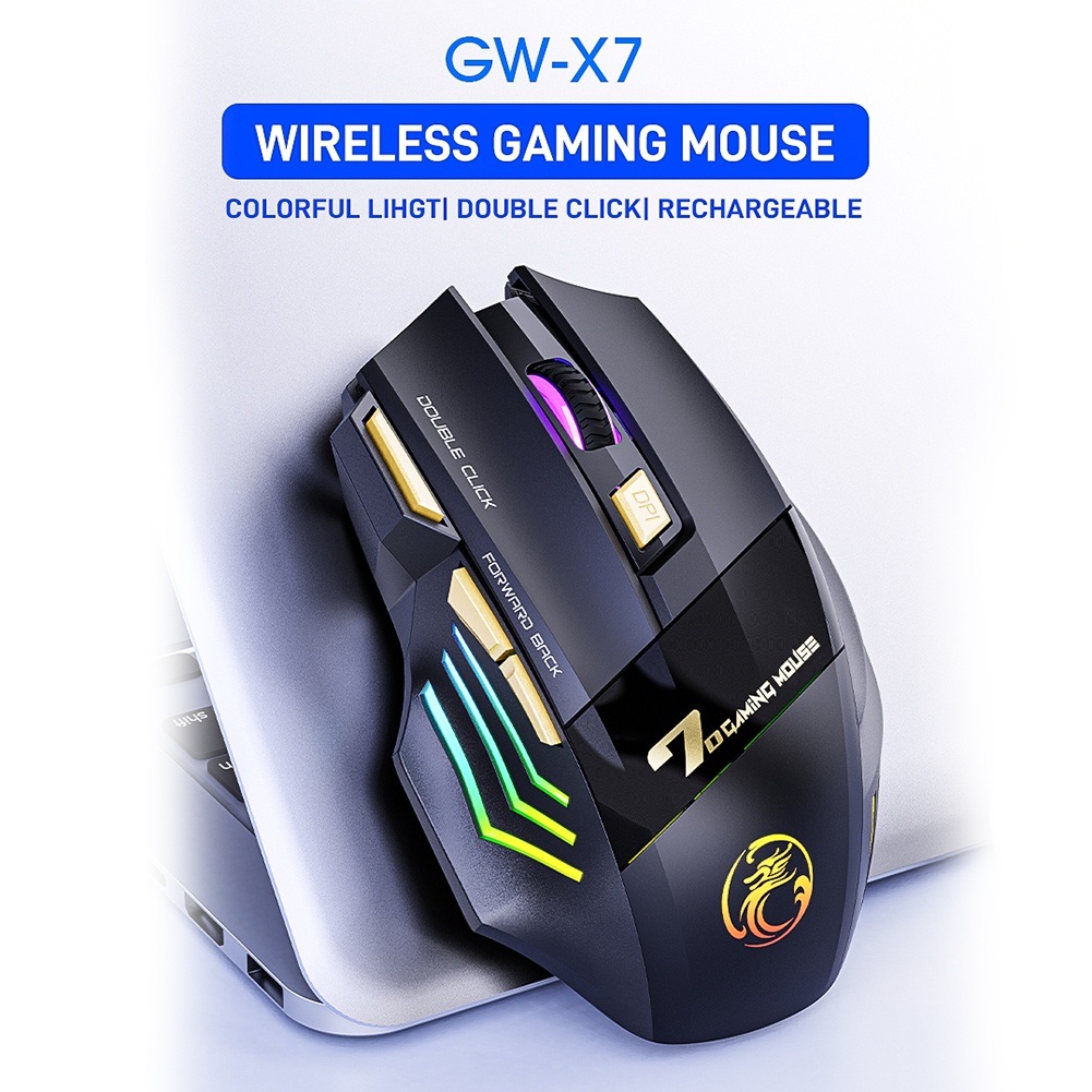 Chuột Không Dây cao cấp không nghe tiếng click iMice GW-X7 pin sạc - miếng lót chuột