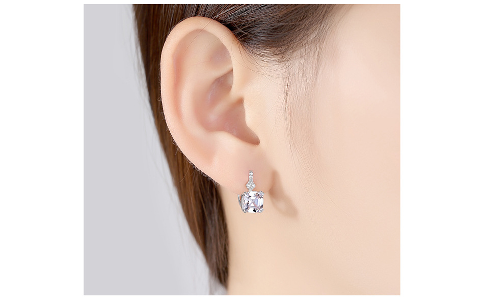 Bông Tai Bạc Bạn Gái Khuyên Tai Bạc S925 Đá Trắng Sáng Công Sở
