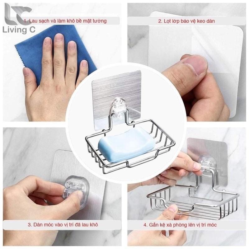 Kệ để xà phòng inox dán tường