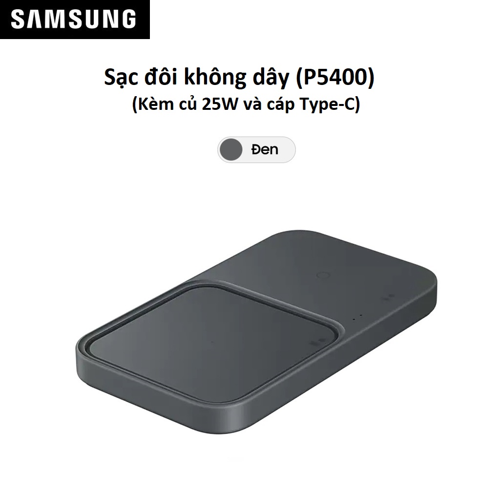 Đế sạc đôi không dây Samsung 15W EP-P5400 - Hàng Chính Hãng