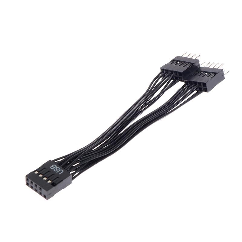 1PC Máy tính Bo mạch chủ USB Cáp mở rộng 9 pin 1 nữ đến 2 nam Y Slepter Audio Audio HD Cáp mở rộng cho PC DIY 12cm