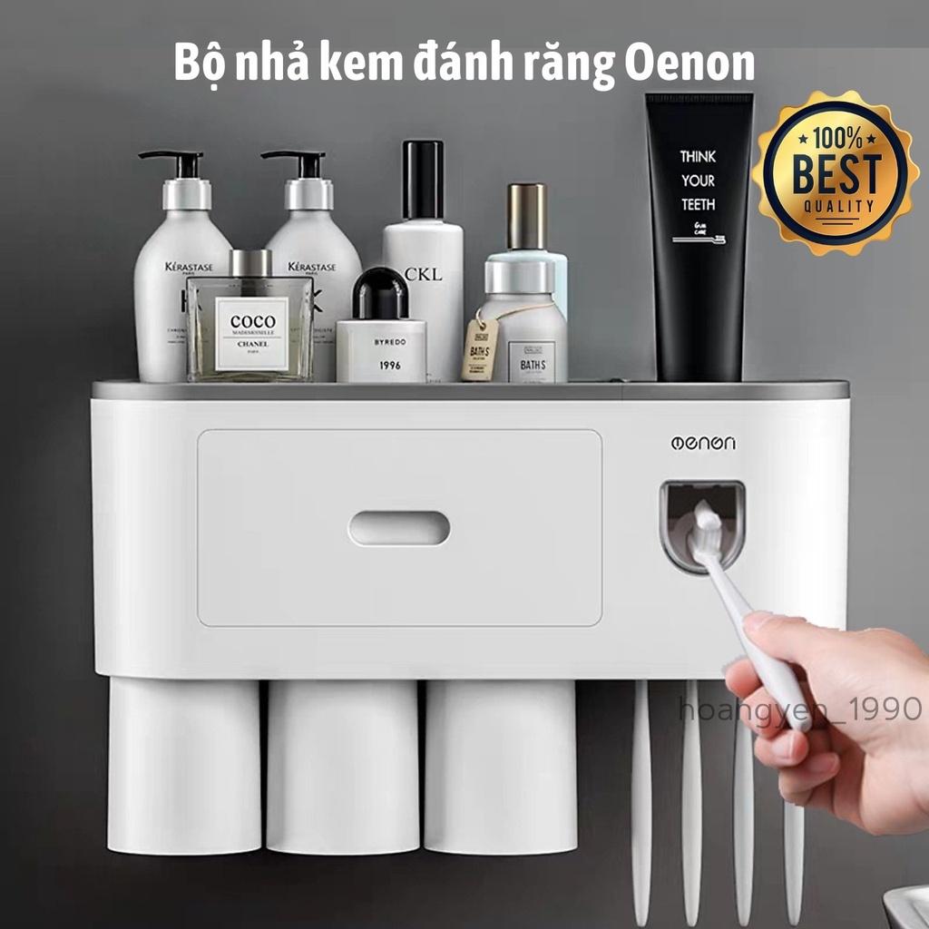 Bộ Nhả Kem Đánh Răng Tự Động, Kệ Để Đồ Phòng Tắm Cao Cấp Oenon hộp đựng kem đánh răng