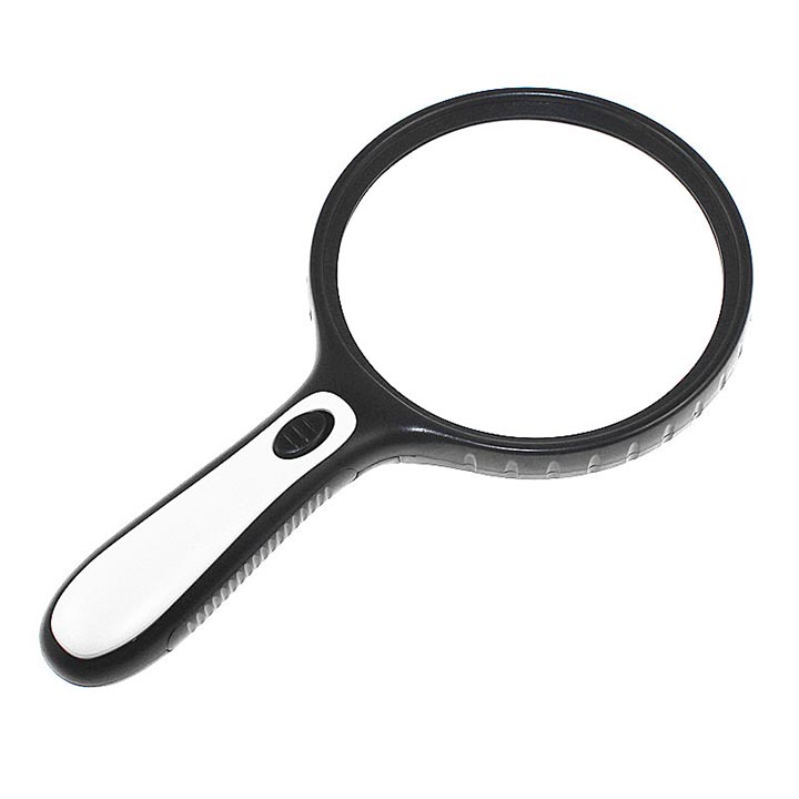 Kính Lúp Cầm Tay Có Đèn Led Chiếu Sáng 5x - 10x, đường kính thấu kính 130mm
