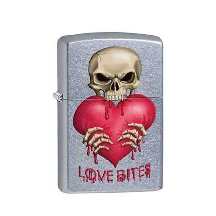 Bật Lửa Zippo Skull Love Bites Street Chrome Chính Hãng Usa