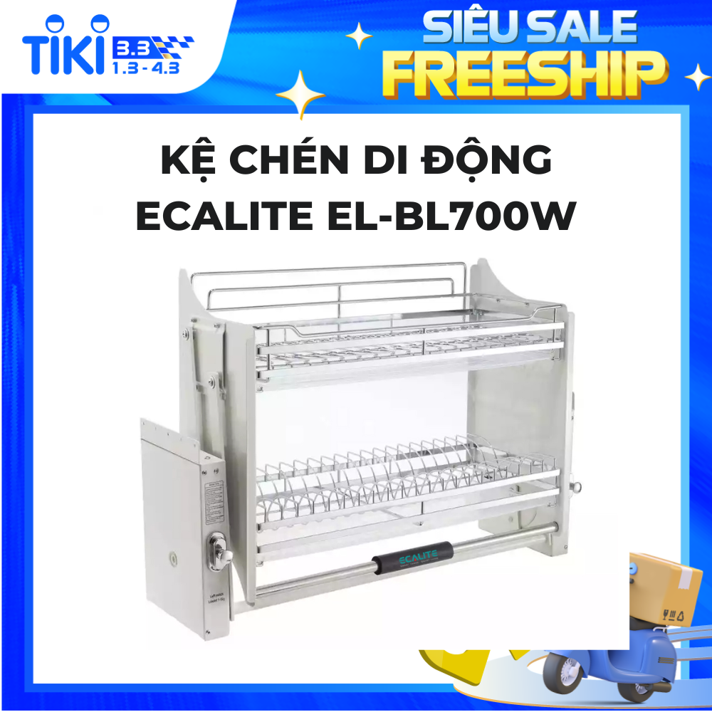 Kệ Chén Di Động Tủ Trên Ecalite EL-BL700W - Tủ Ngang 70cm - Inox 304 Cao Cấp - Hàng Chính Hãng