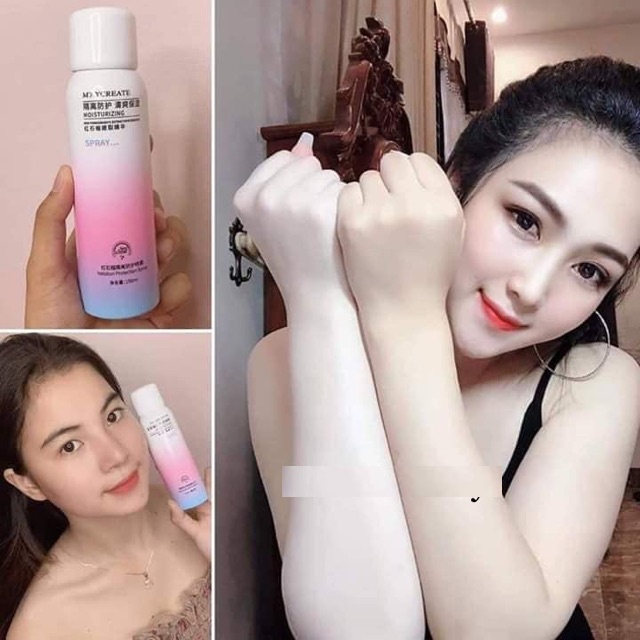 Xịt chống nắng MayCreate nâng tone,chống nước 150ml(tặng kèm góibông tẩy trang Lameila)