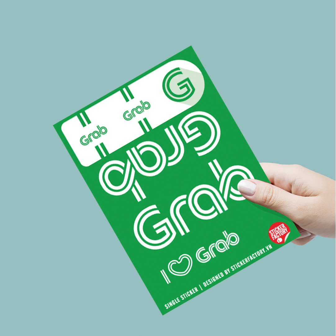 I love GRAB - Single Sticker hình dán lẻ