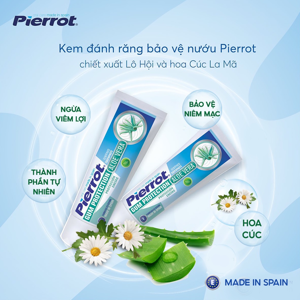 Kem đánh răng bảo vệ nướu chiết xuất lô hội PIERROT 75ml