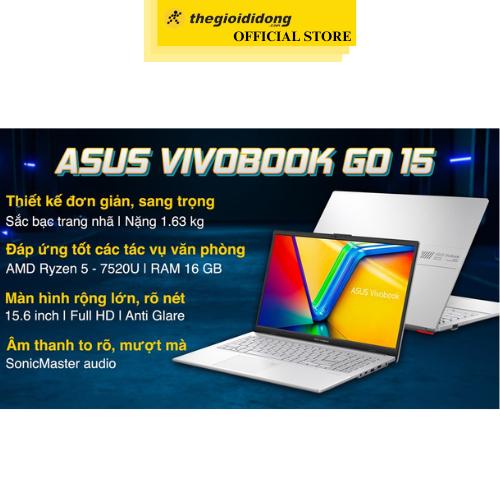 Laptop Asus Vivobook Go 15 E1504FA R5 7520U/16GB/512GB/Chuột/Win11 (NJ776W) - Hàng Chính Hãng