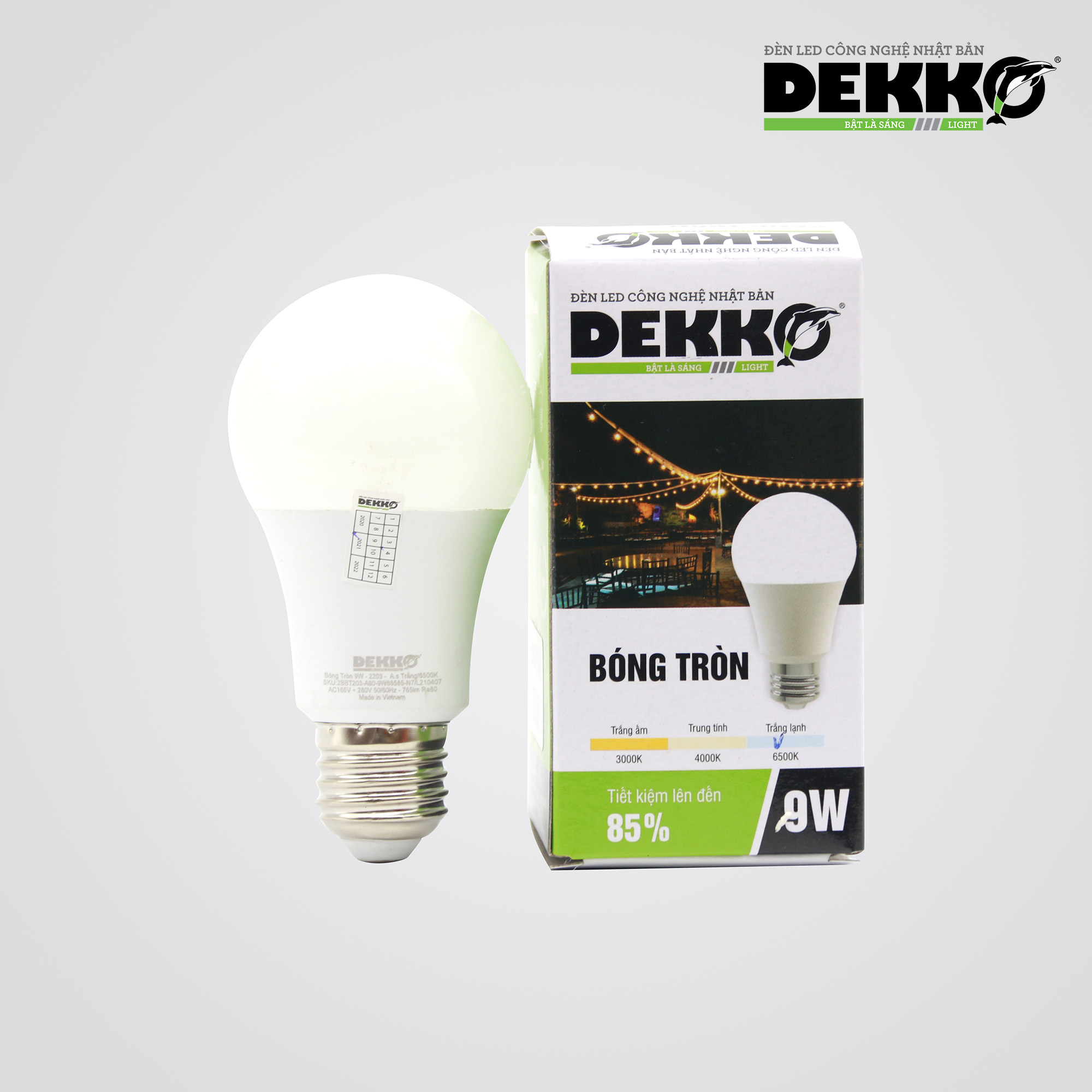 BÓNG ĐÈN LED TRÒN 2203 DEKKO 9W SIÊU TIẾT KIỆM ĐIỆN - ĐỘ BỀN LÊN TỚI 15 NĂM