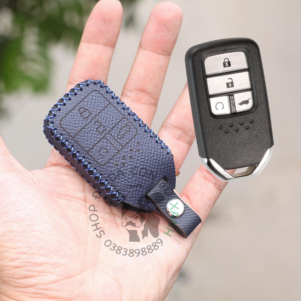 Bao da dành cho chìa khoá Honda City RS, Civic RS, Civic Turbo 4 nút bấm handmade da thật 003