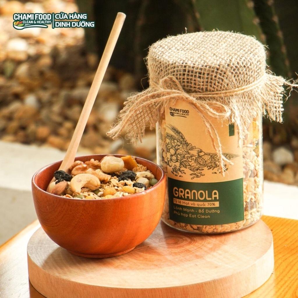 Granola Ăn Kiêng Chami Food Siêu Hạt Giảm Cân Không Đường 500g 50% Yến Mạch Úc Ngũ Cốc Eat Clean Lành Mạnh Thơm Ngon